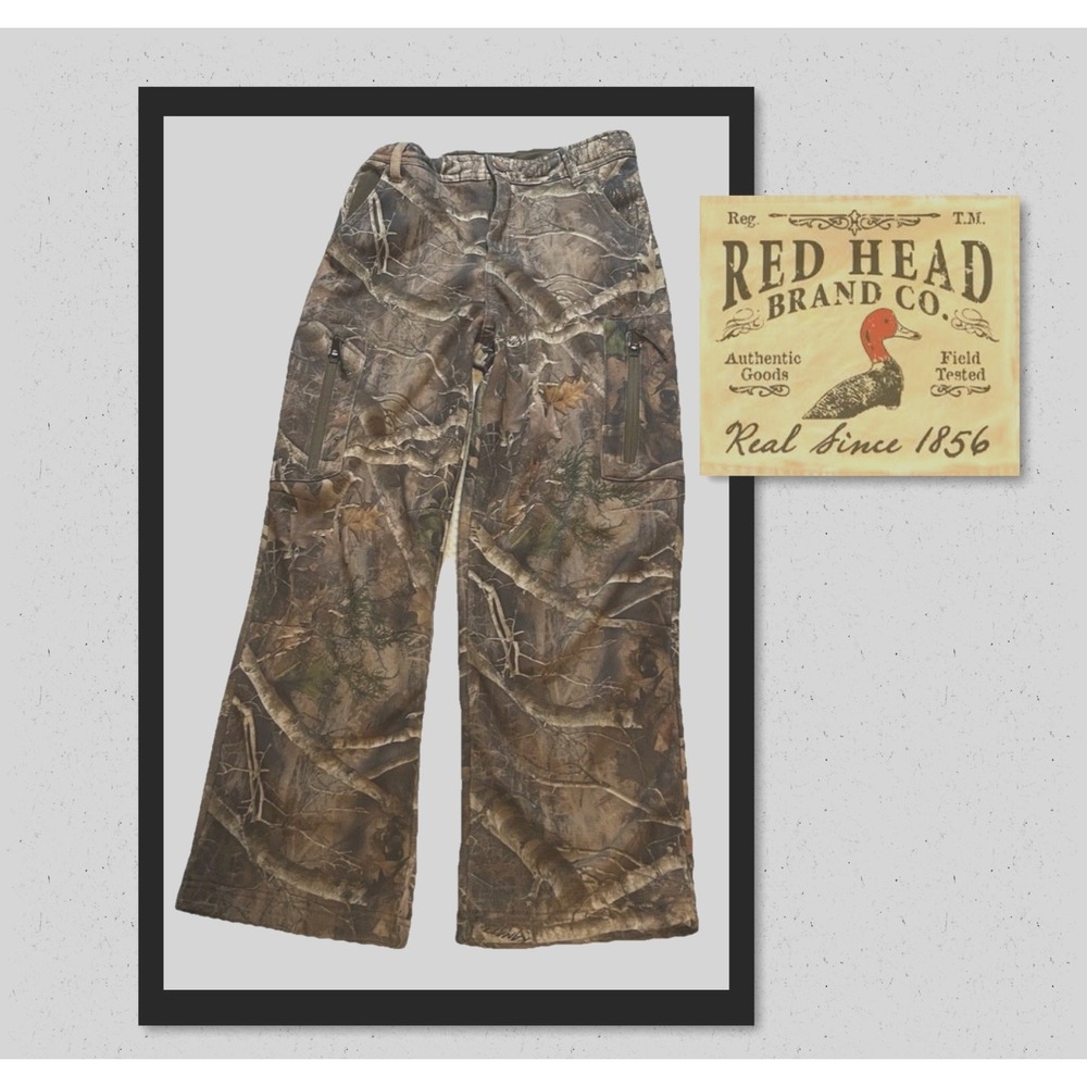 Red Head Camo Pants Boys Youth Large (24") Hunting Outdoors Hike Adjustable